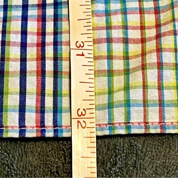 Alan Flusser Button Down Multicolored Plaid Long Sleeve Dress Shirt Cotton Large - Picture 8 of 8